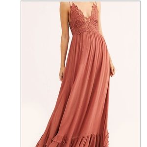 Free People Terracotta Lace Maxi Dress